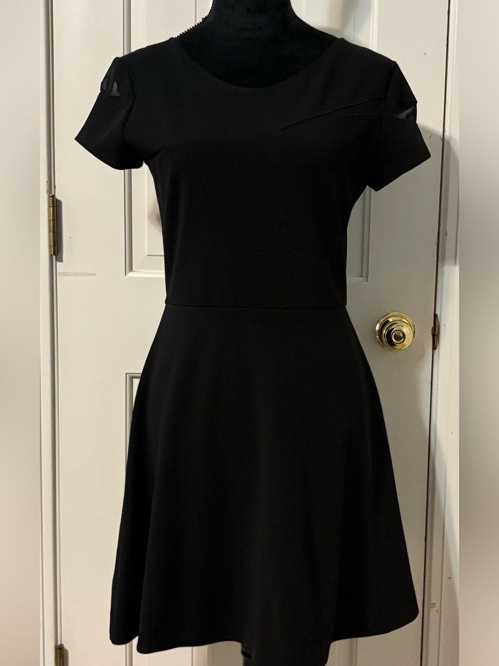 BAR III Classic Black Short-Sleeve Fit & Flare Dress